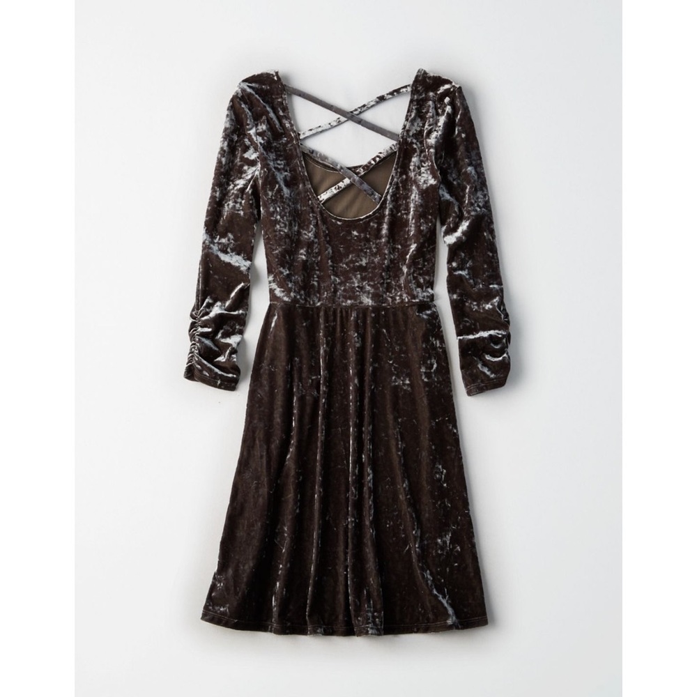 AEO Velvet Skater Dress
